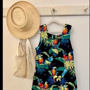 🎉Vintage 90’s Shannon Marie Hawaii Tropical Print Sleeveless Dress  12 EUC